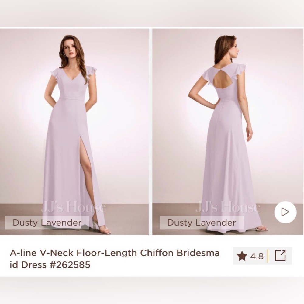 JJs House Lavender Backless Chiffon Dress